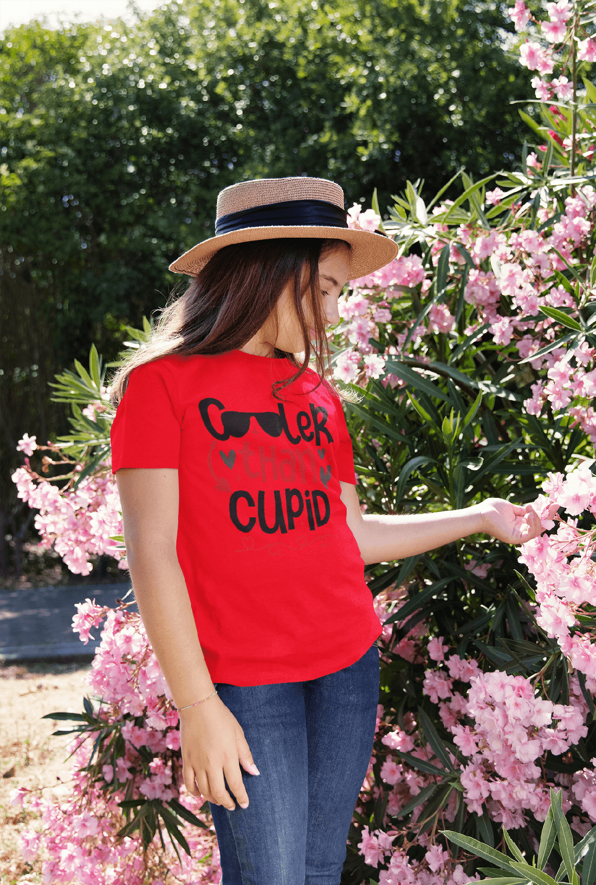 Cooler Than Cupid Valentine’s T-Shirt – Fun Modern Statement Tee-Red-S-Regular Fit Tee-StylinArts