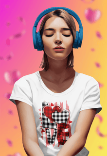 Buffalo Plaid Grunge LOVE Tee