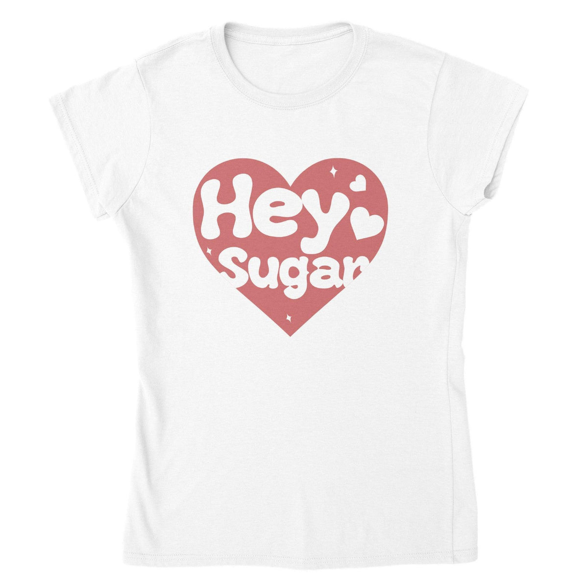 HEY SUGAR T-shirt-White-S-Regular Fit Tee-StylinArts