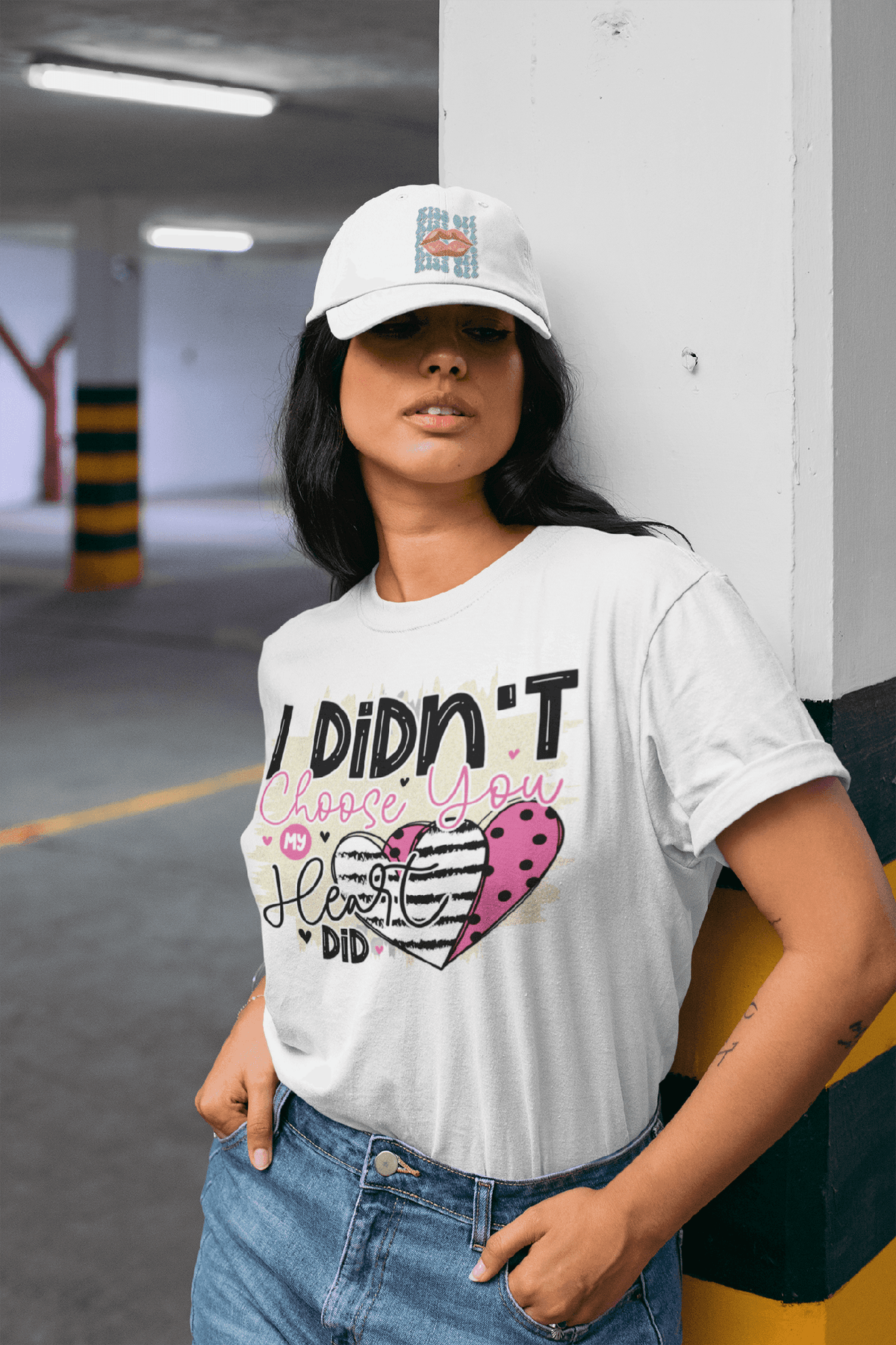 I DIDN'T Choose you my HEART did T-shirt-White-S-Regular Fit Tee-StylinArts