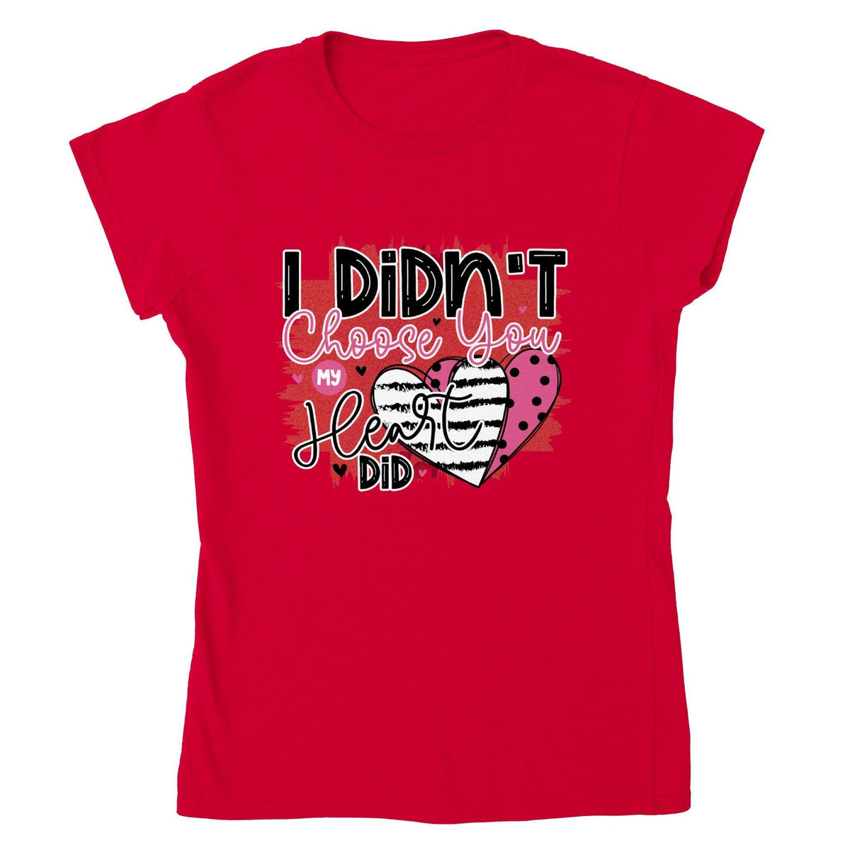 I DIDN'T Choose you my HEART did T-shirt-White-S-Regular Fit Tee-StylinArts