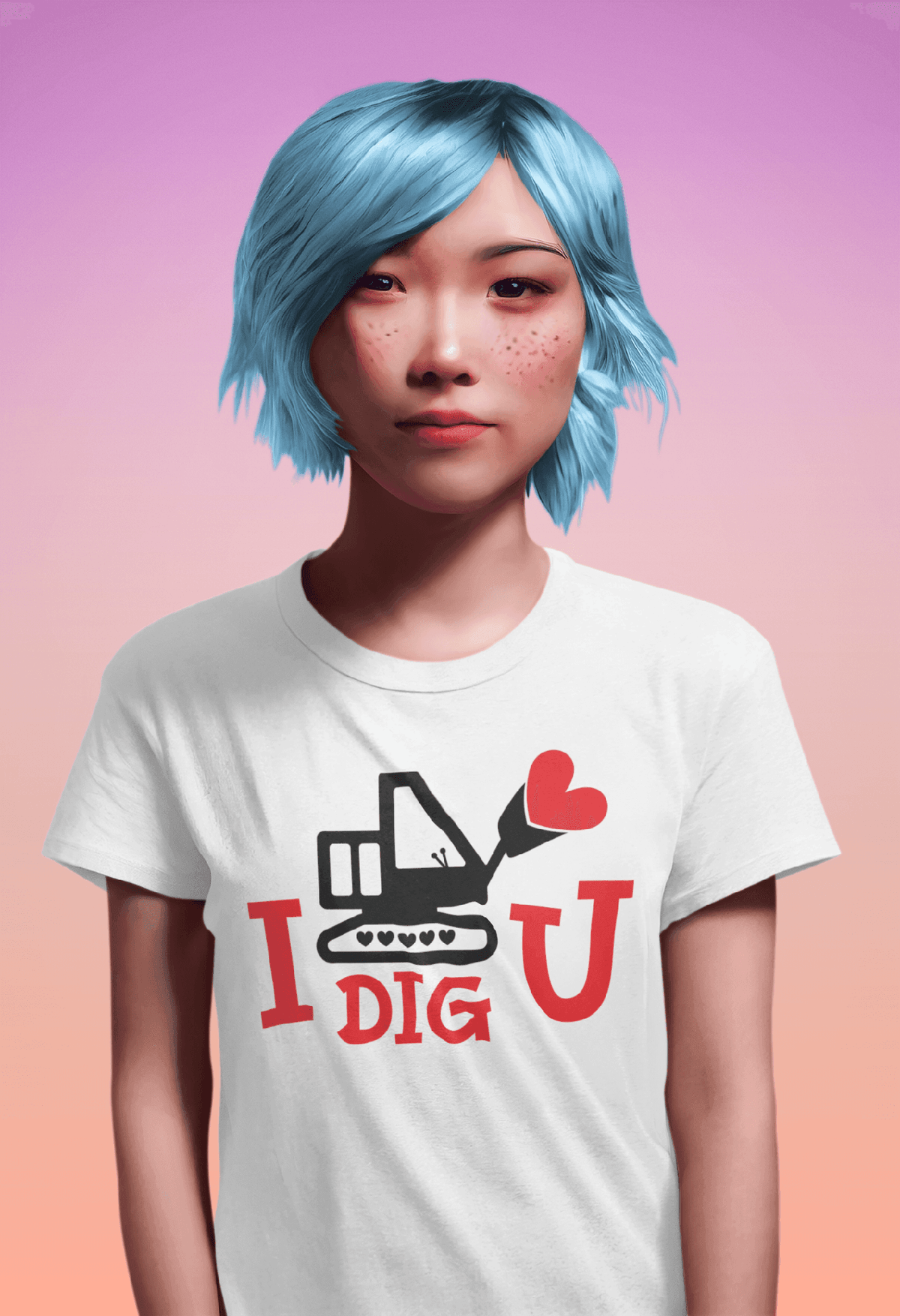 I Dig You Valentine’s Day T-Shirt-White-S-Regular Fit Tee-StylinArts