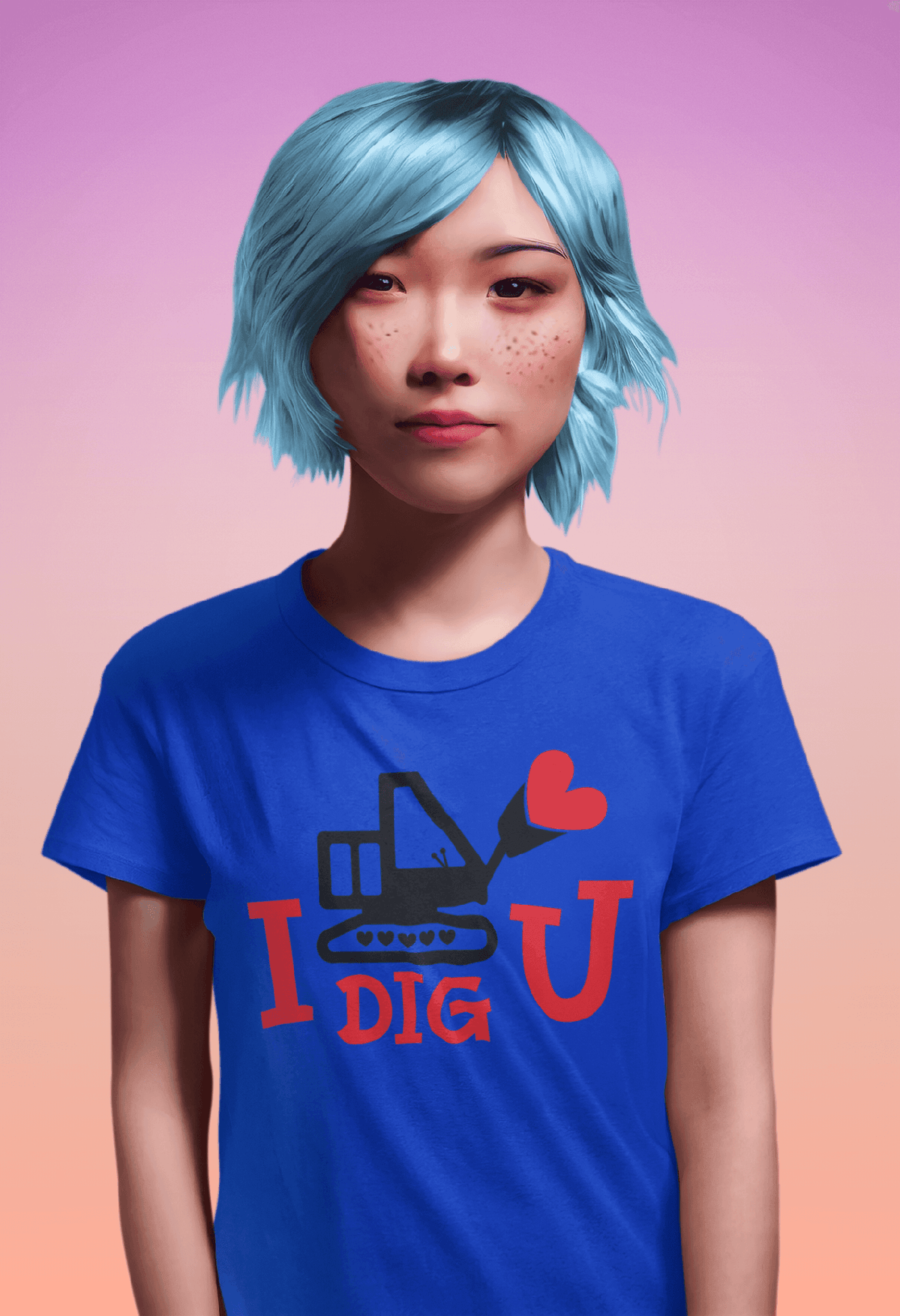 I Dig You Valentine’s Day T-Shirt-Royal-S-Regular Fit Tee-StylinArts
