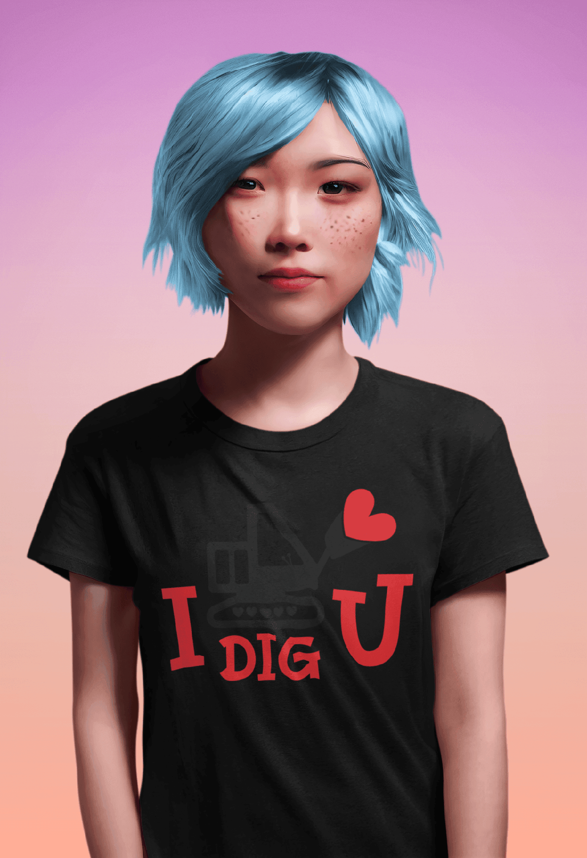 I Dig You Valentine’s Day T-Shirt-Black-S-Regular Fit Tee-StylinArts