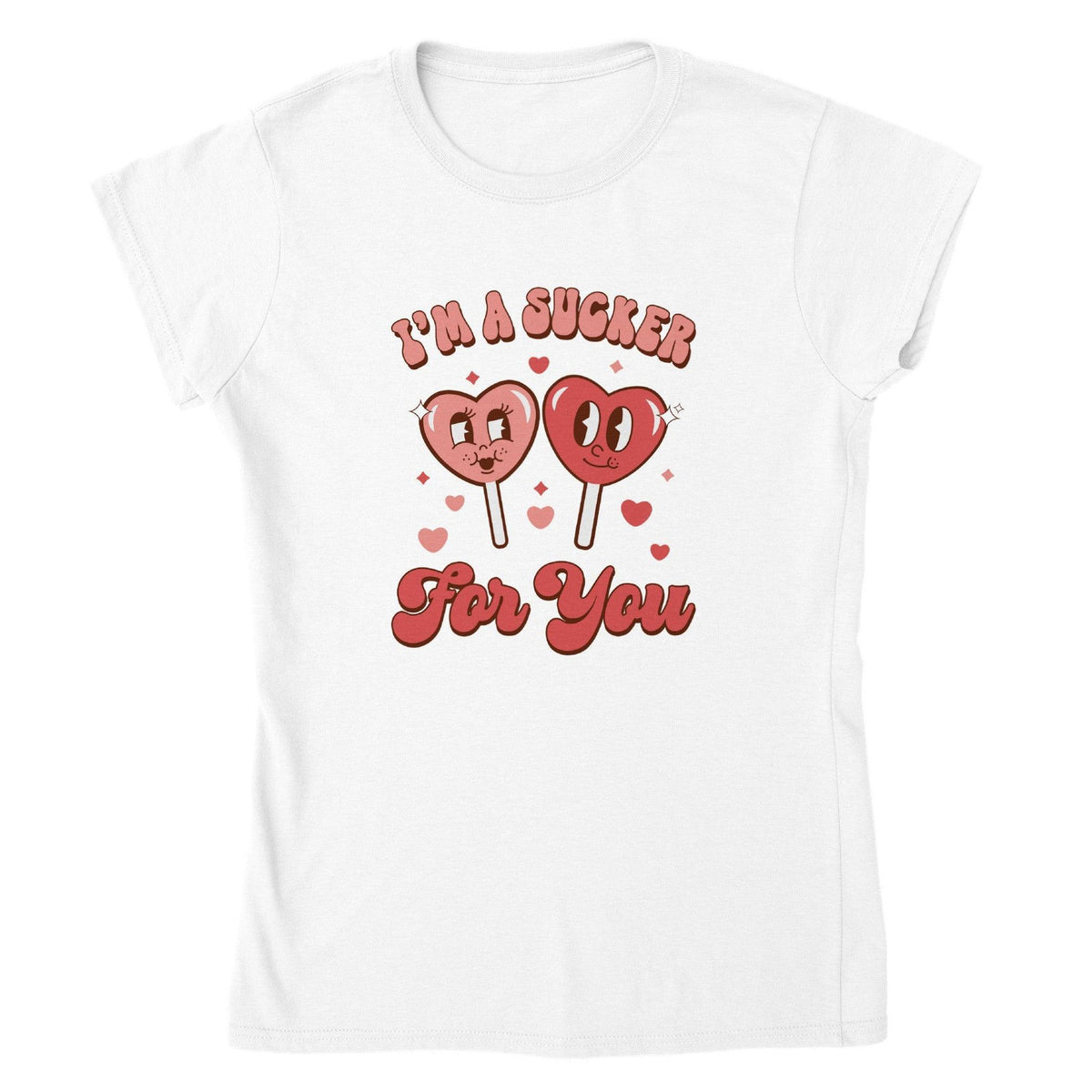 I’m A Sucker For You Valentine’s Day T-Shirt-White-S-Regular Fit Tee-StylinArts