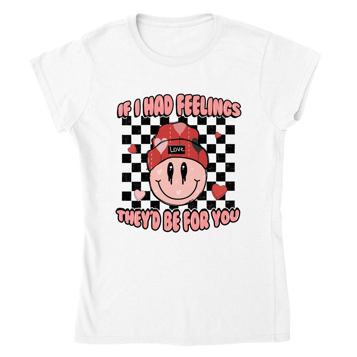 IF I HAD FEELINGS T-shirt-White-S-Regular Fit Tee-StylinArts