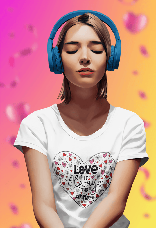 LOVE is Always THE Answer T-shirt-White-S-Regular Fit Tee-StylinArts