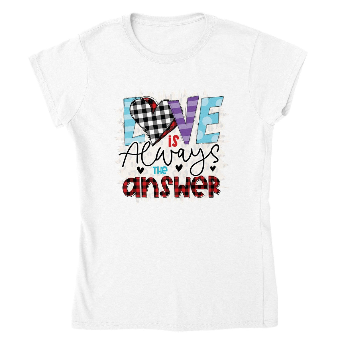 LOVE is Always THE Answer T-shirt-White-S-Regular Fit Tee-StylinArts