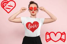 Love Heart Script Tee – Romantic Valentine’s Day Shirt for Her