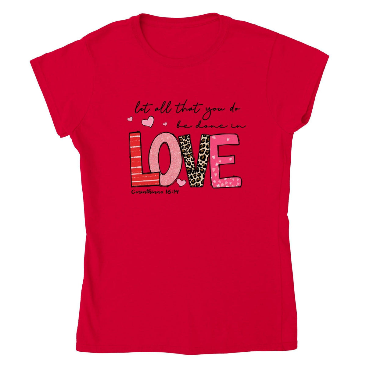 LOVE VALENTINE T-shirt-White-S-Regular Fit Tee-StylinArts