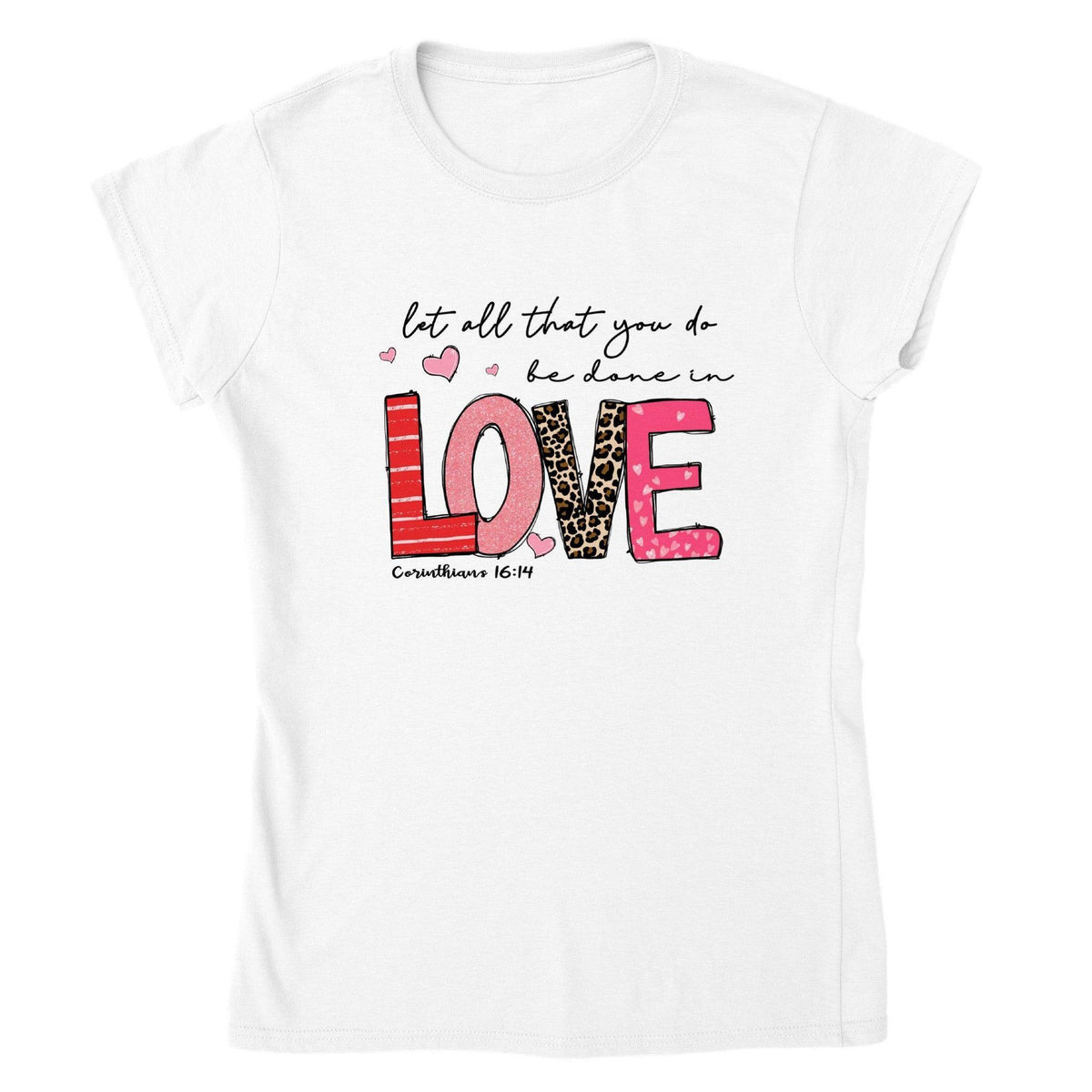 LOVE VALENTINE T-shirt-White-S-Regular Fit Tee-StylinArts