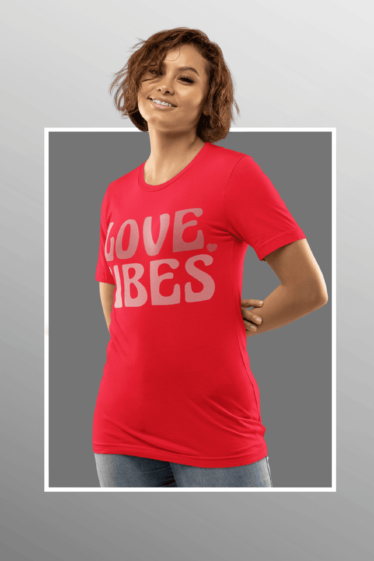 Love Vibes Retro Valentine’s Day Tee-White-S-Regular Fit Tee-StylinArts