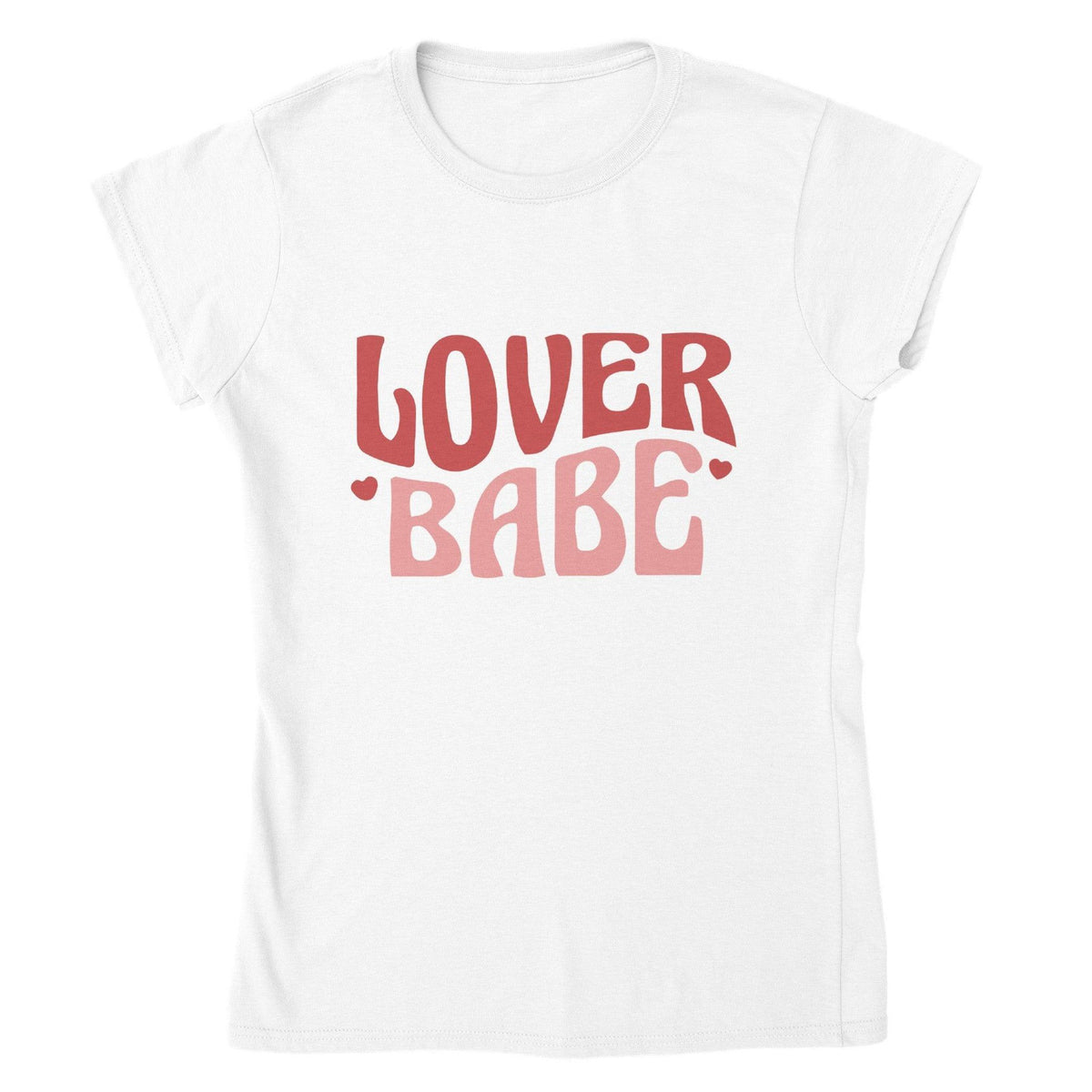 Lover Babe Retro Valentine’s Day Tee-White-S-Regular Fit Tee-StylinArts