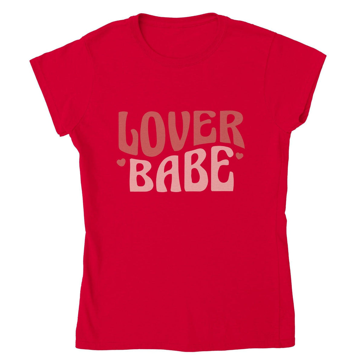 Lover Babe Retro Valentine’s Day Tee-White-S-Regular Fit Tee-StylinArts