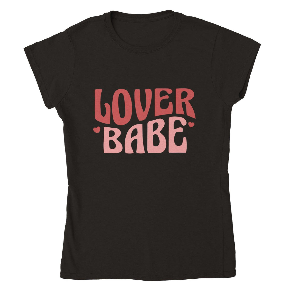 Lover Babe Retro Valentine’s Day Tee-White-S-Regular Fit Tee-StylinArts