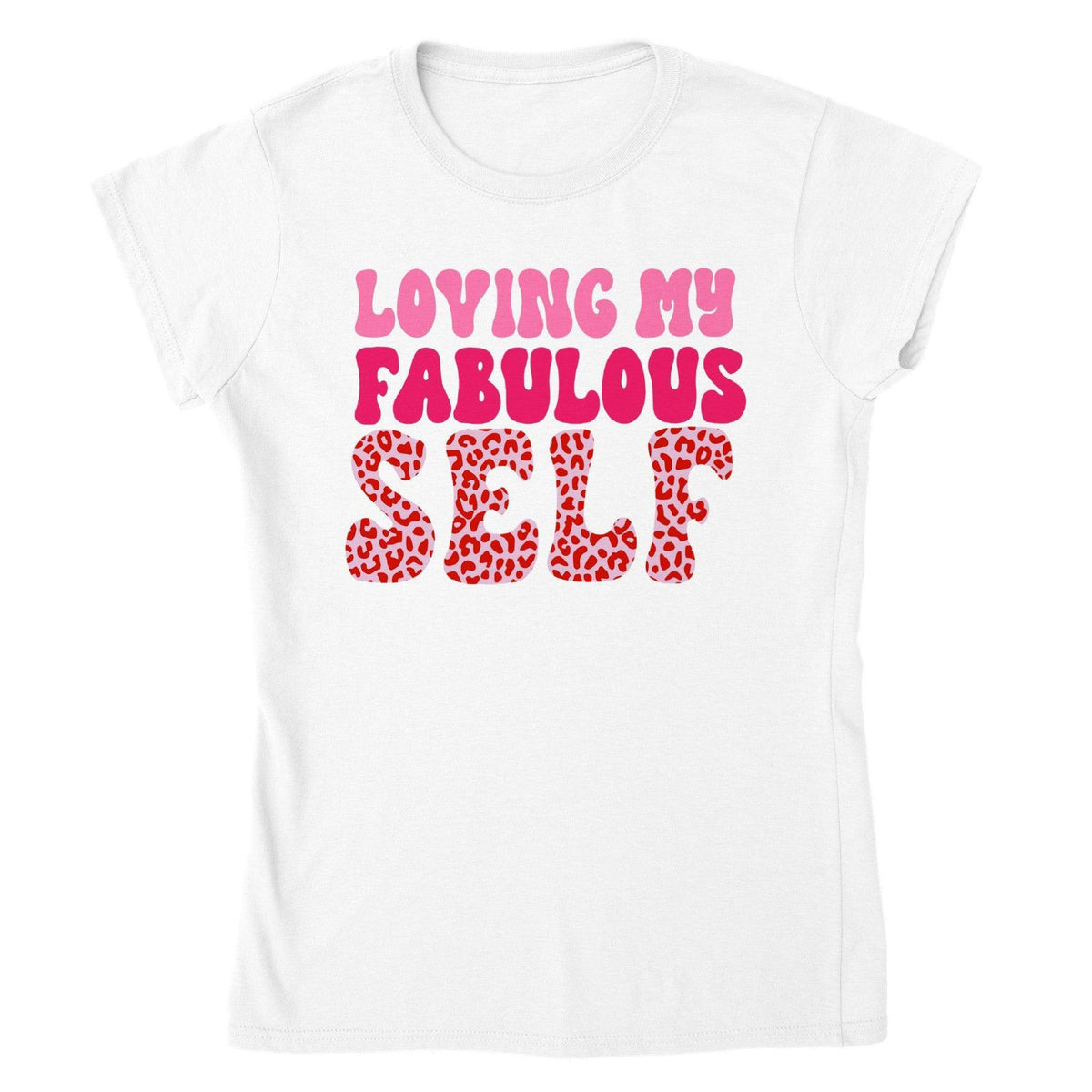 Loving My Fabulous Self Tee-White-S-Regular Fit Tee-StylinArts