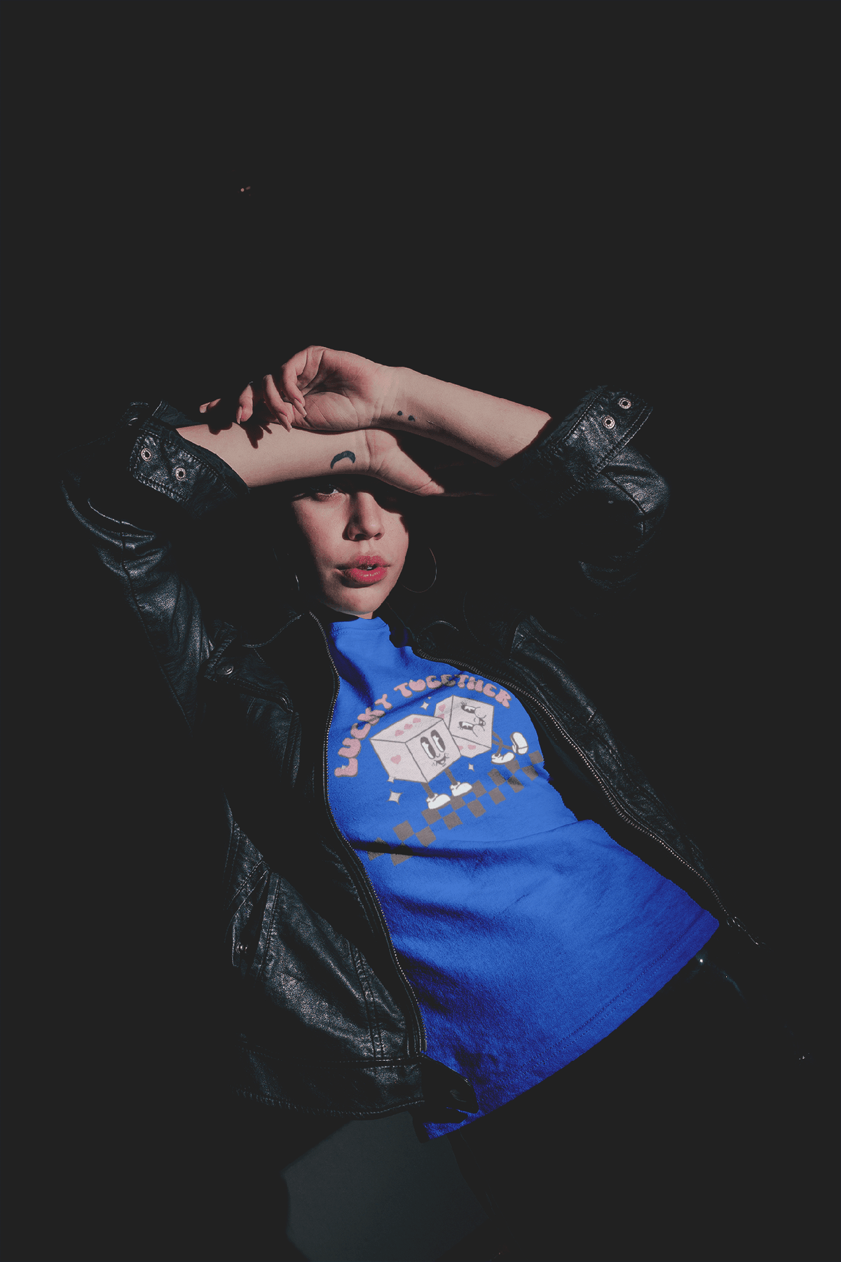 Lucky Together Retro Dice Valentine Tee-Royal-S-Regular Fit Tee-StylinArts