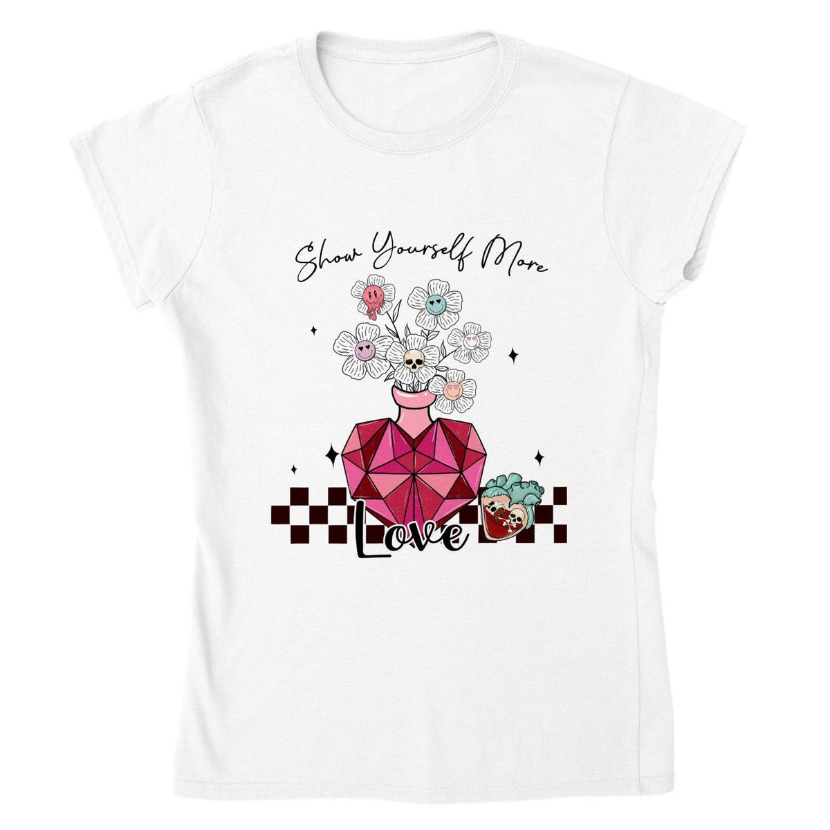 SHOW YOURSELF VALENTINE T-shirt-White-S-Regular Fit Tee-StylinArts