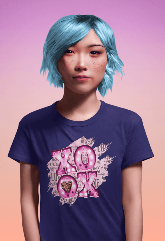 XOXO Luv meT-shirt-Navy-S-Regular Fit Tee-StylinArts