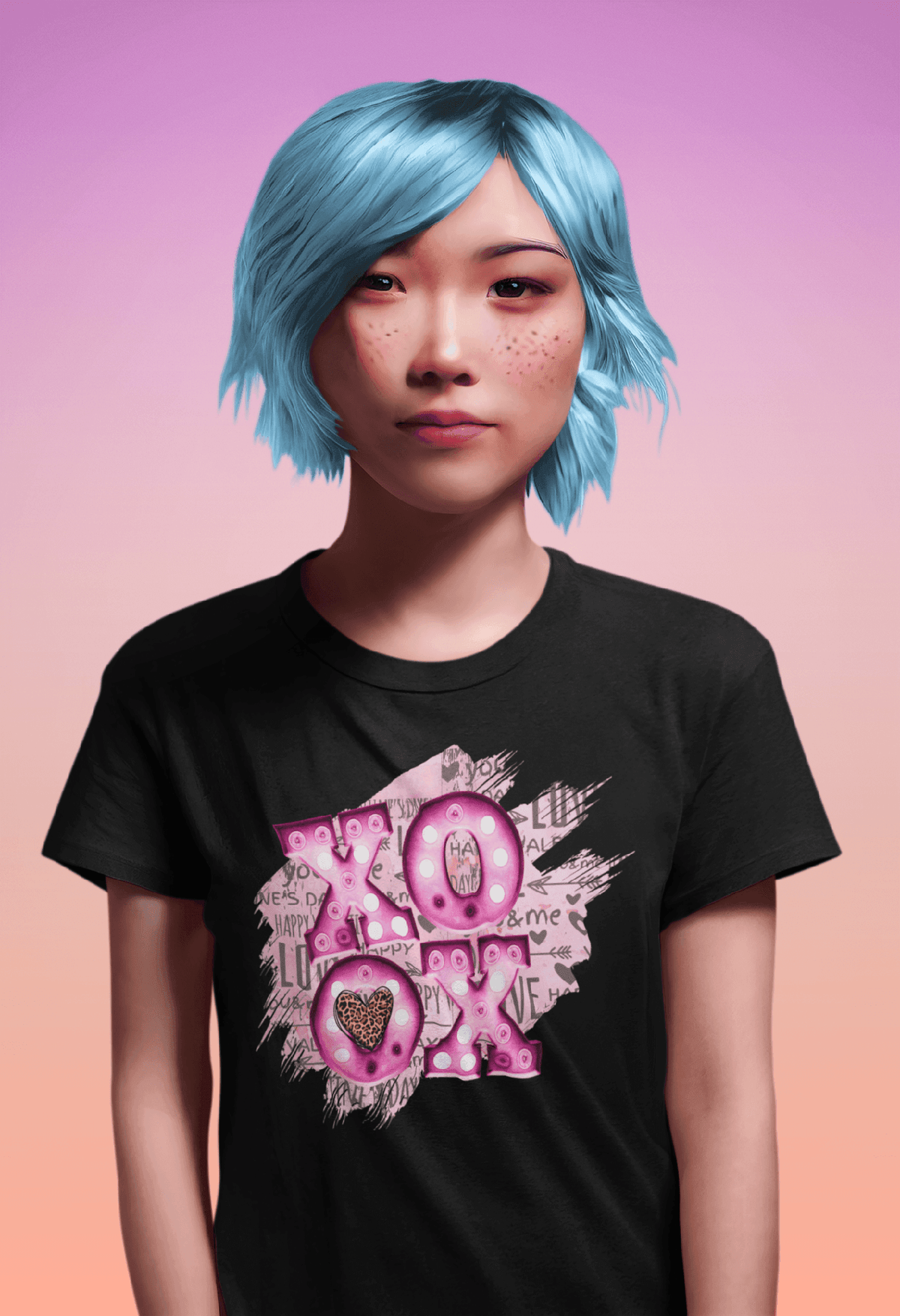 XOXO Luv meT-shirt-Black-S-Regular Fit Tee-StylinArts