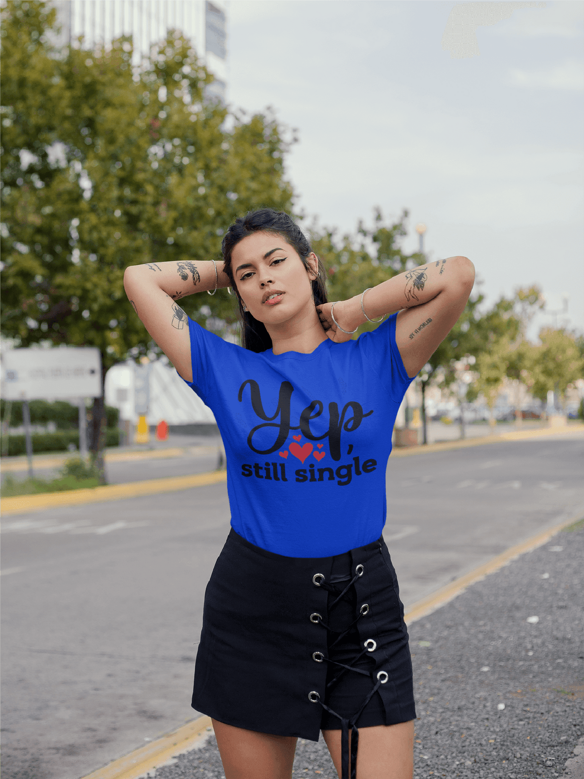 Yep, Still Single – Flirty Valentine’s Day Tee-Royal-S-Regular Fit Tee-StylinArts